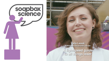 Vaila Leask at Soapbox Science Brussels